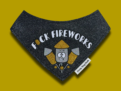 F#ck Fireworks Black Glitter Bandana