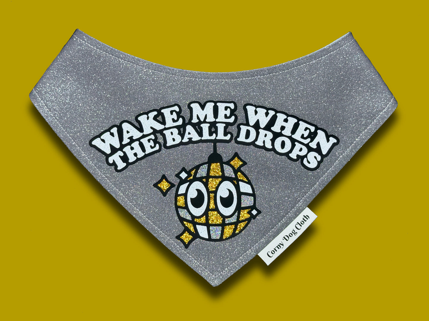 When The Ball Drops Gray Glitter Bandana