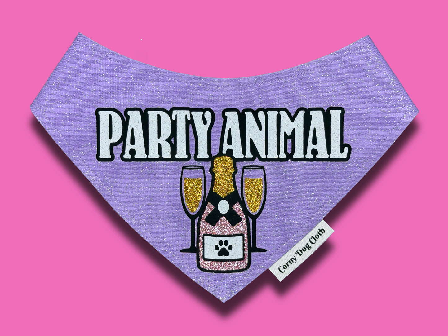 Party Animal Lilac Glitter Bandana