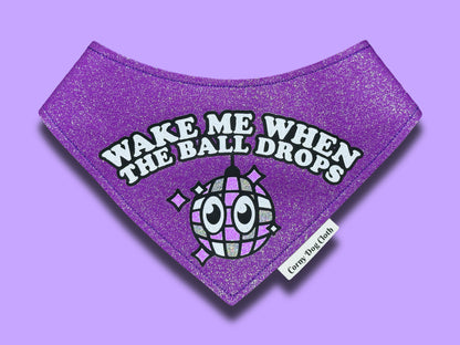 When The Ball Drops Purple Glitter Bandana