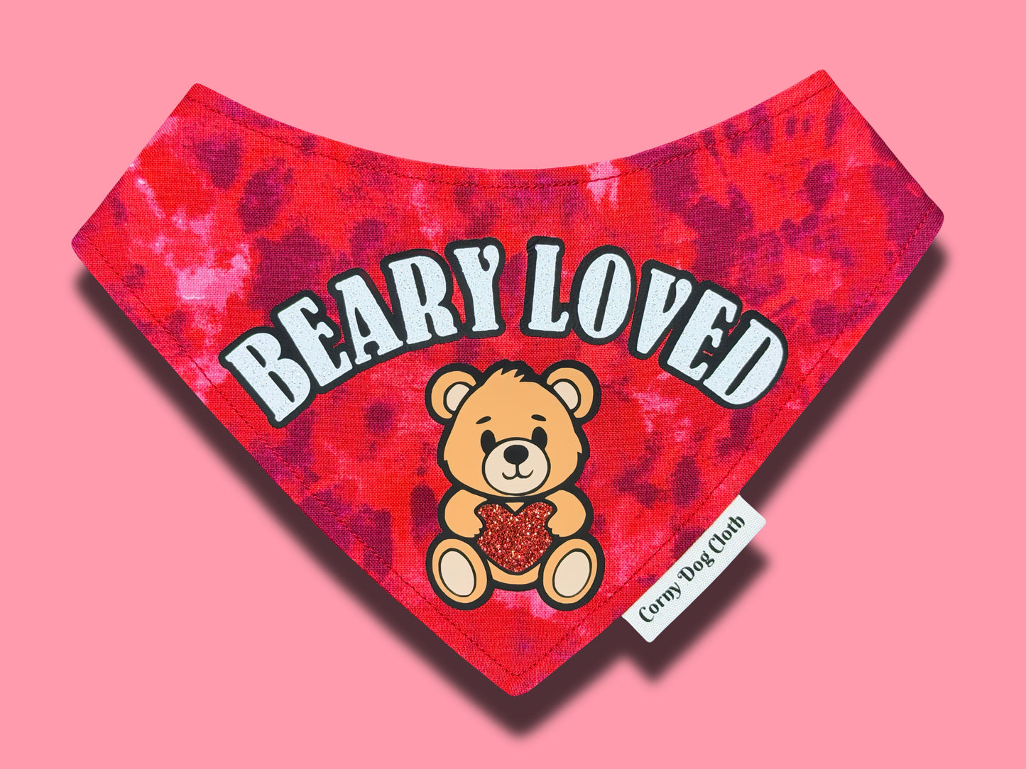 Beary Loved Red Tie-Dye Bandana