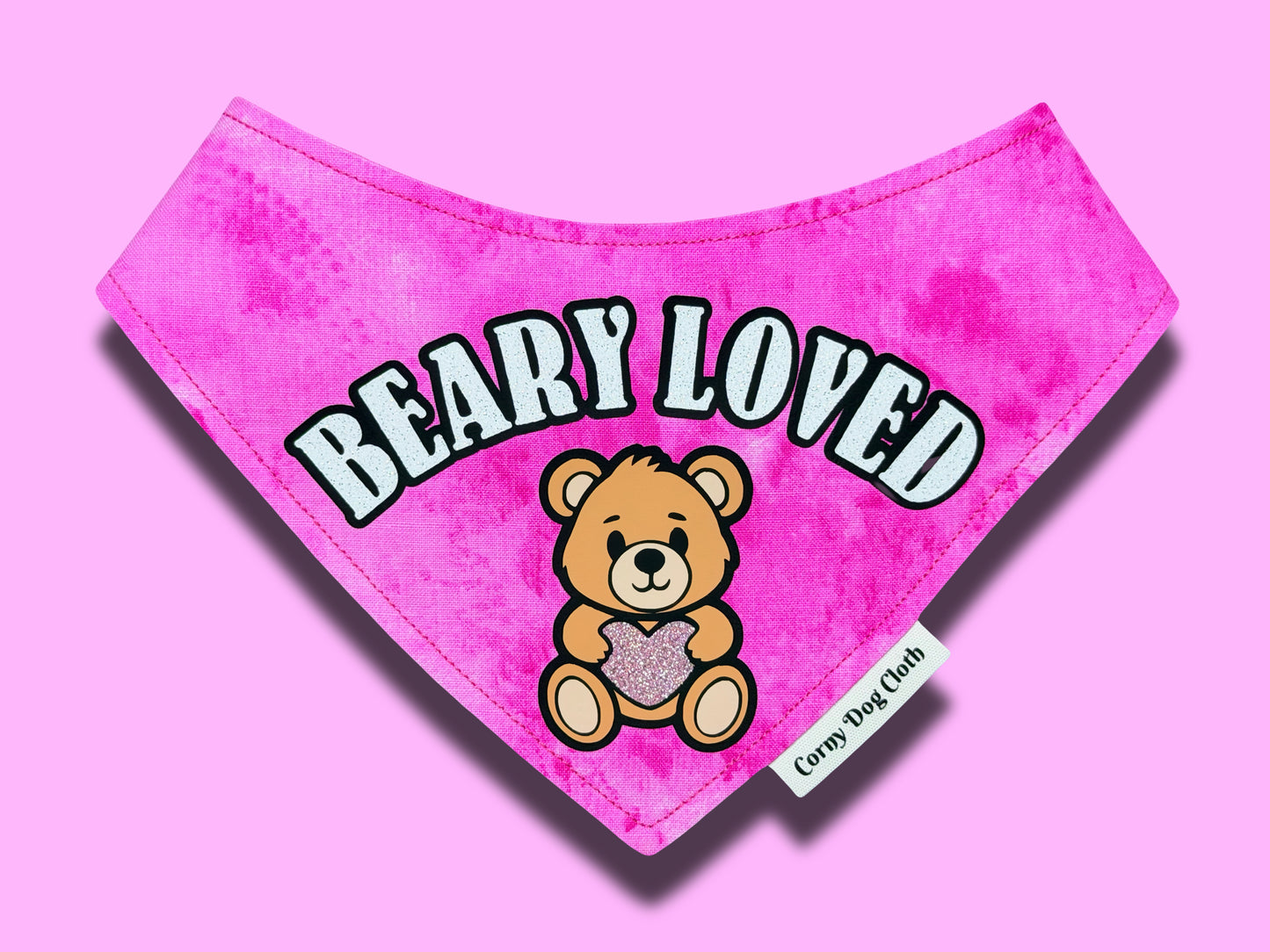 Beary Loved Pink Tie-Dye Bandana