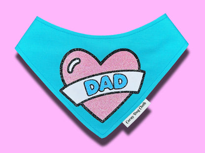 Dad Heart Teal Bandana