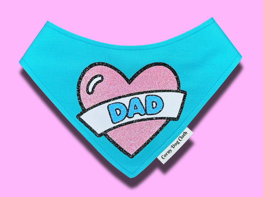 Dad Heart Teal Bandana