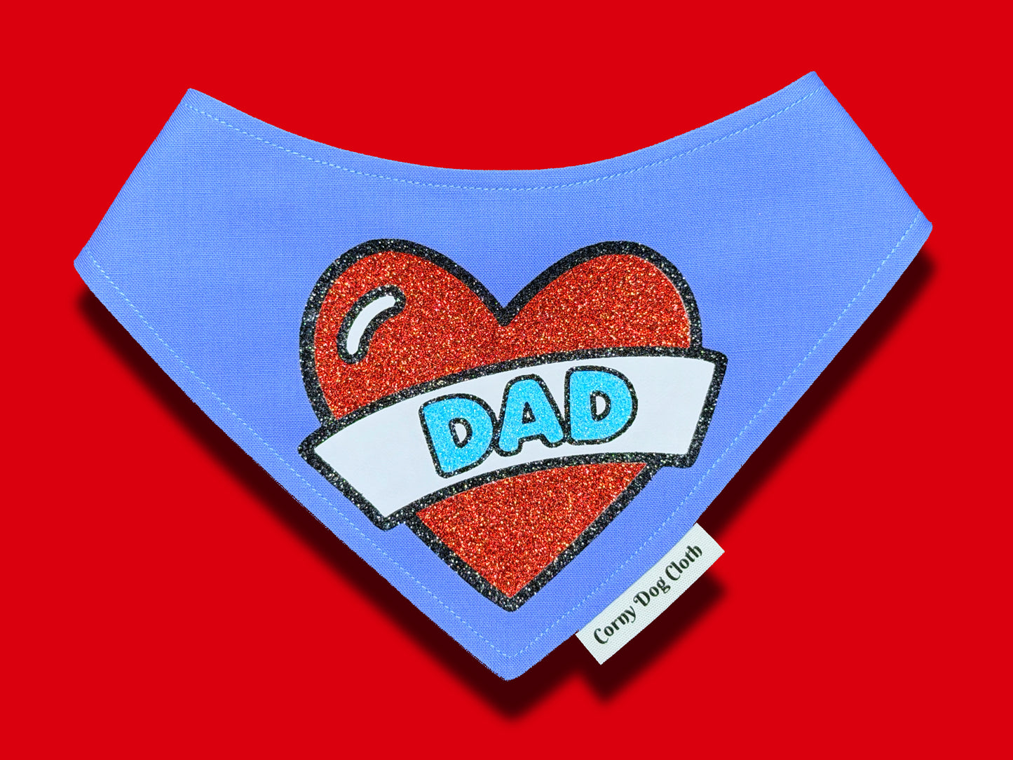 Dad Heart Baby Blue Bandana