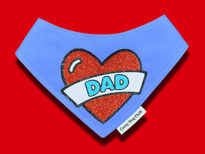 Dad Heart Baby Blue Bandana