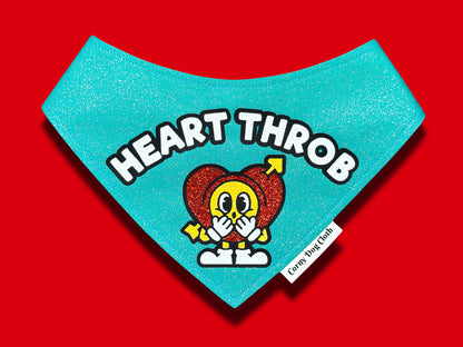 Heart Throb Teal Glitter Bandana