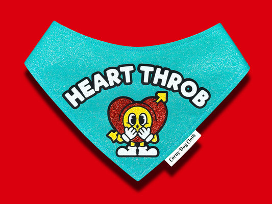 Heart Throb Teal Glitter Bandana
