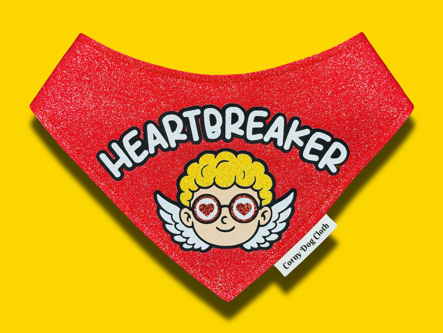Heartbreaker Red Glitter Bandana