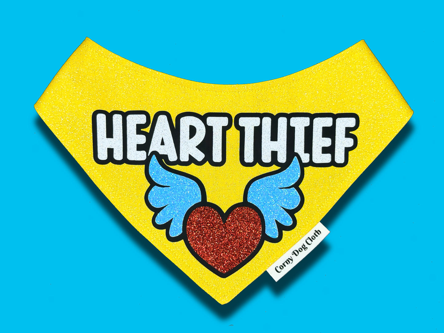 Heart Thief Yellow Glitter Bandana