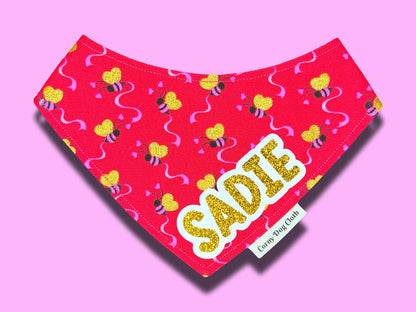 Hive of Hearts Custom Glitter Bandana