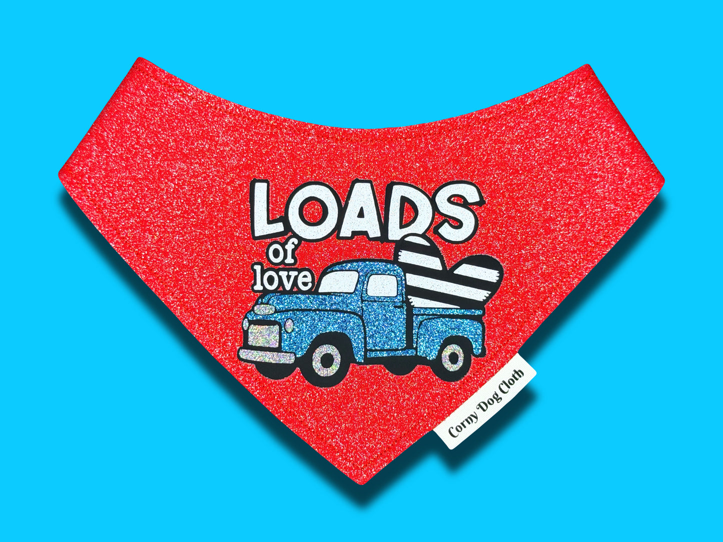 Loads of Love Red Glitter Bandana