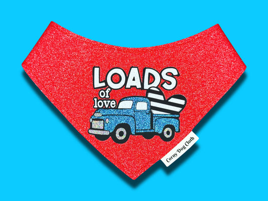 Loads of Love Red Glitter Bandana