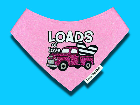 Loads of Love Light Pink Glitter Bandana