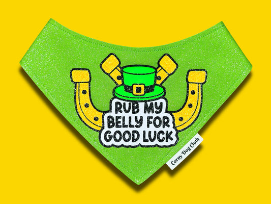 Rub My Belly Light Green Glitter Bandana