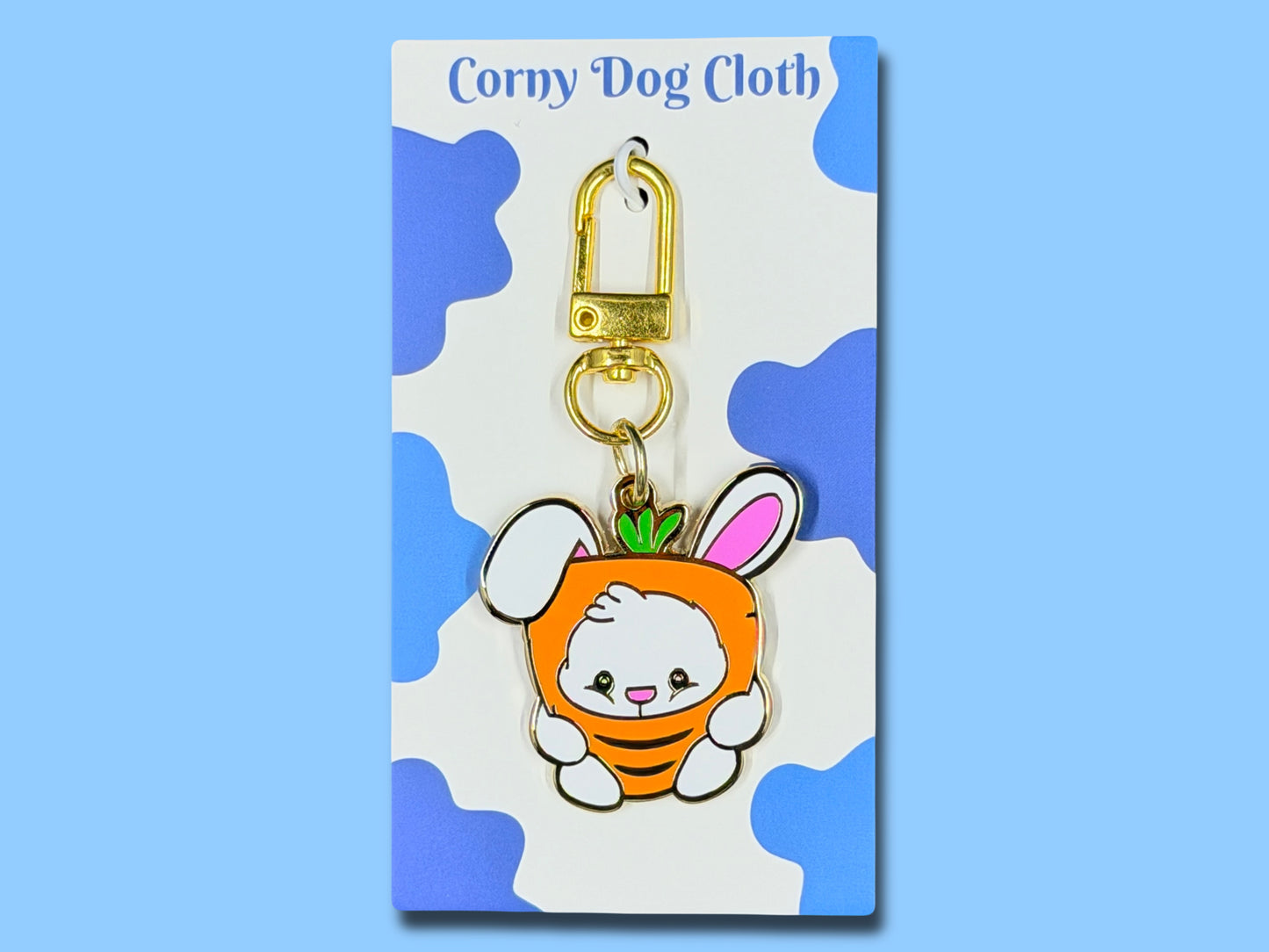Bunny Loves Carrot Pink Ear Dog Tag