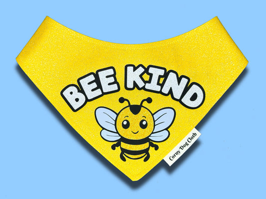 Bee Kind Yellow Glitter Bandana