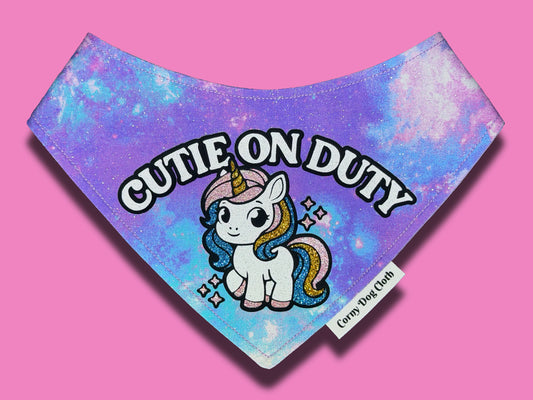 Cutie on Duty Glitter Bandana