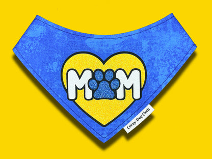 Dog Mom Love Blue Tie-Dye Bandana