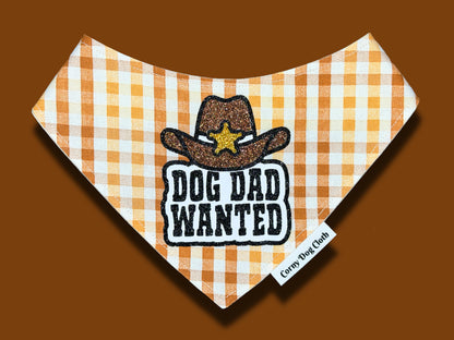 Dog Dad Wanted Beige Bandana