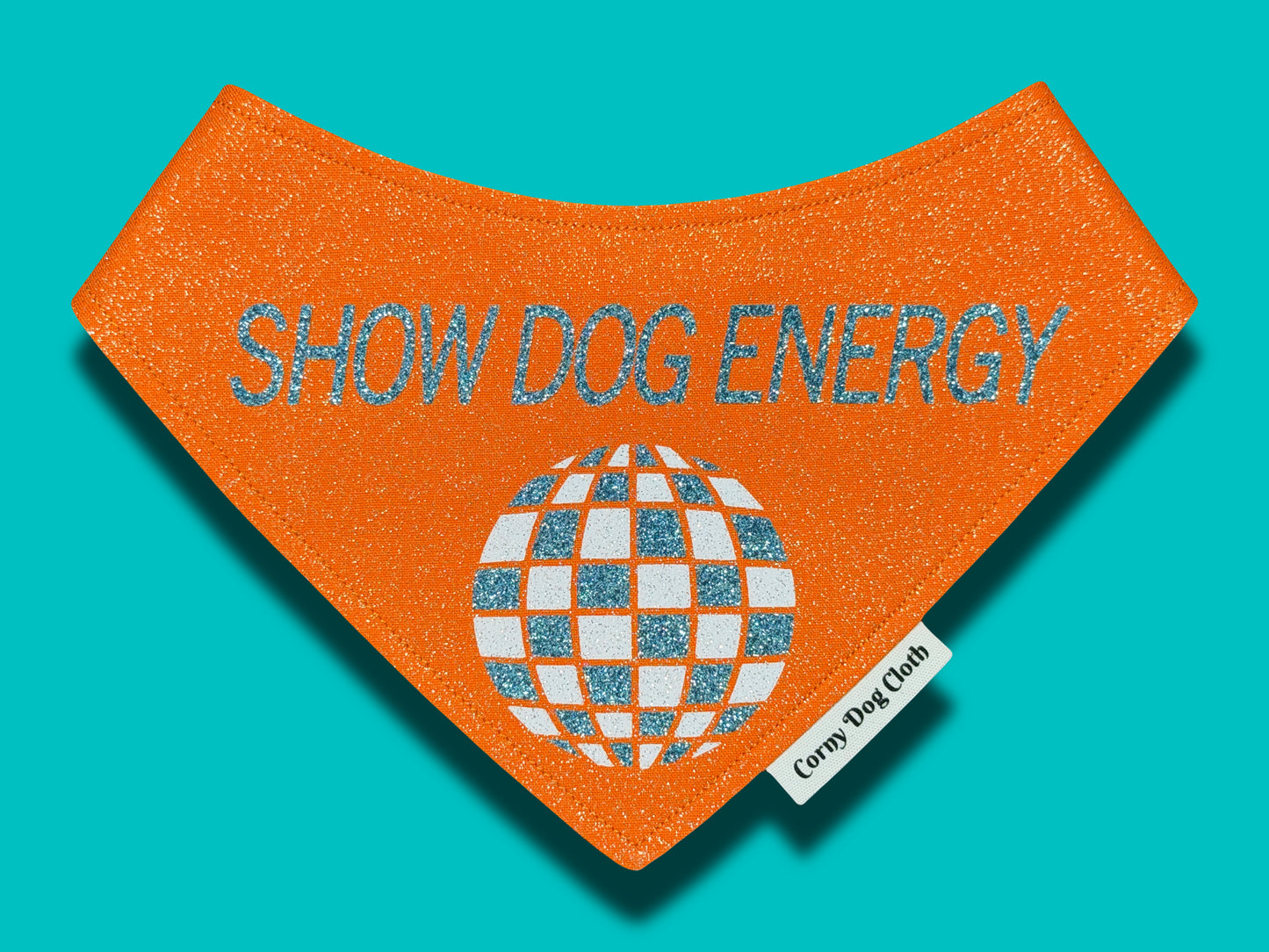 Show Dog Energy Orange Glitter Bandana