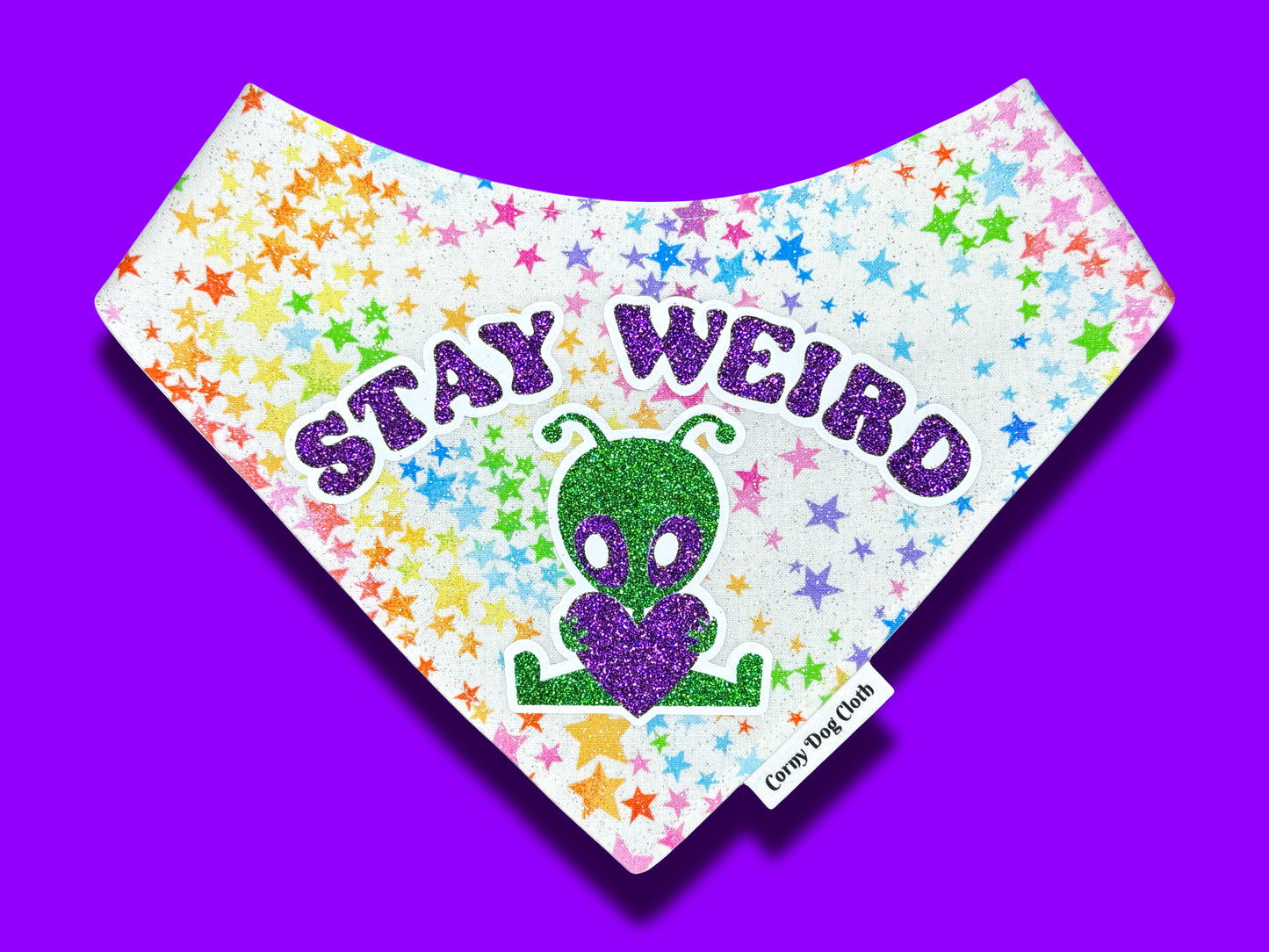 Stay Weird Glitter Bandana