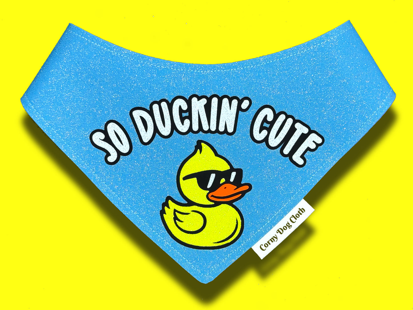 So Duckin' Cute Blue Glitter Bandana