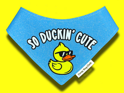 So Duckin' Cute Blue Glitter Bandana