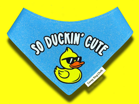 So Duckin' Cute Blue Glitter Bandana