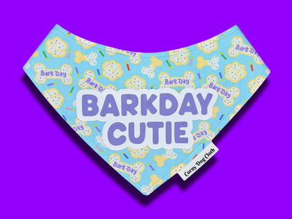 Barkday Cutie Blue Bandana