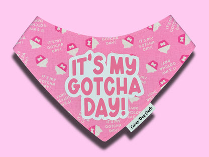 The Pup Cup Gotcha Day Pink Bandana