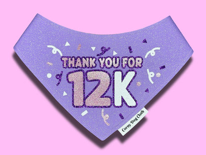 Influencer Pup Add a Number Lilac Glitter Bandana