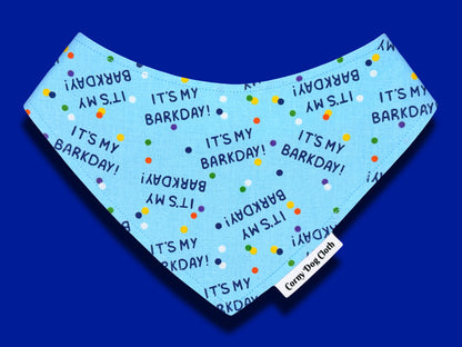 It's My Barkday! Blue Custom Bandana