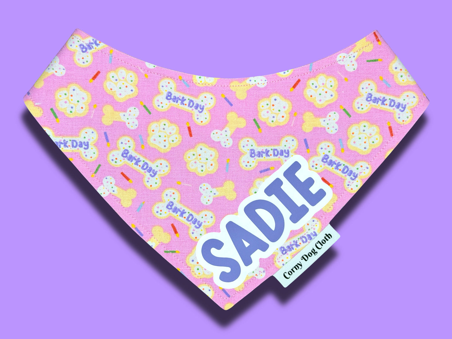 Barkday Pink Custom Bandana