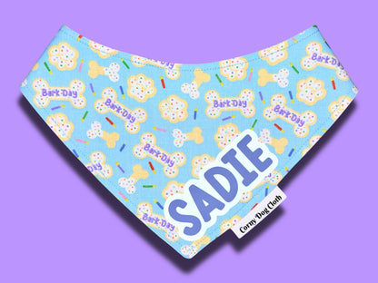 Barkday Blue Custom Bandana