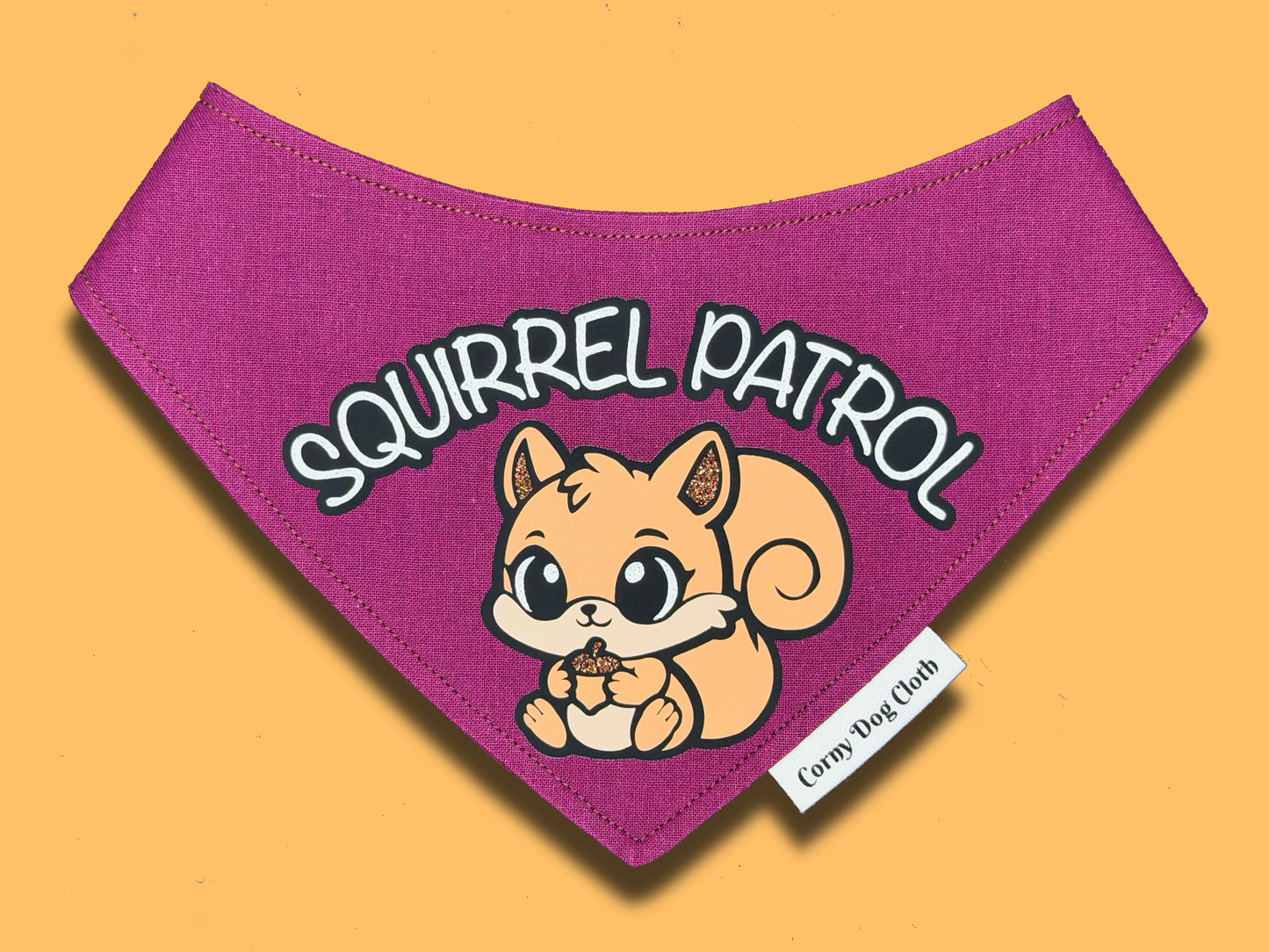 Squirrel Patrol Maroon Bandana