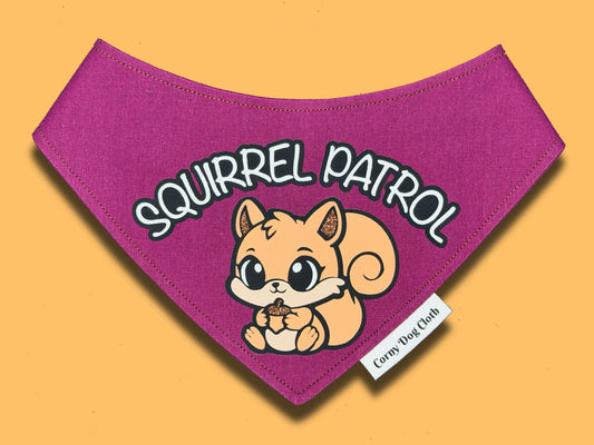 Squirrel Patrol Maroon Bandana