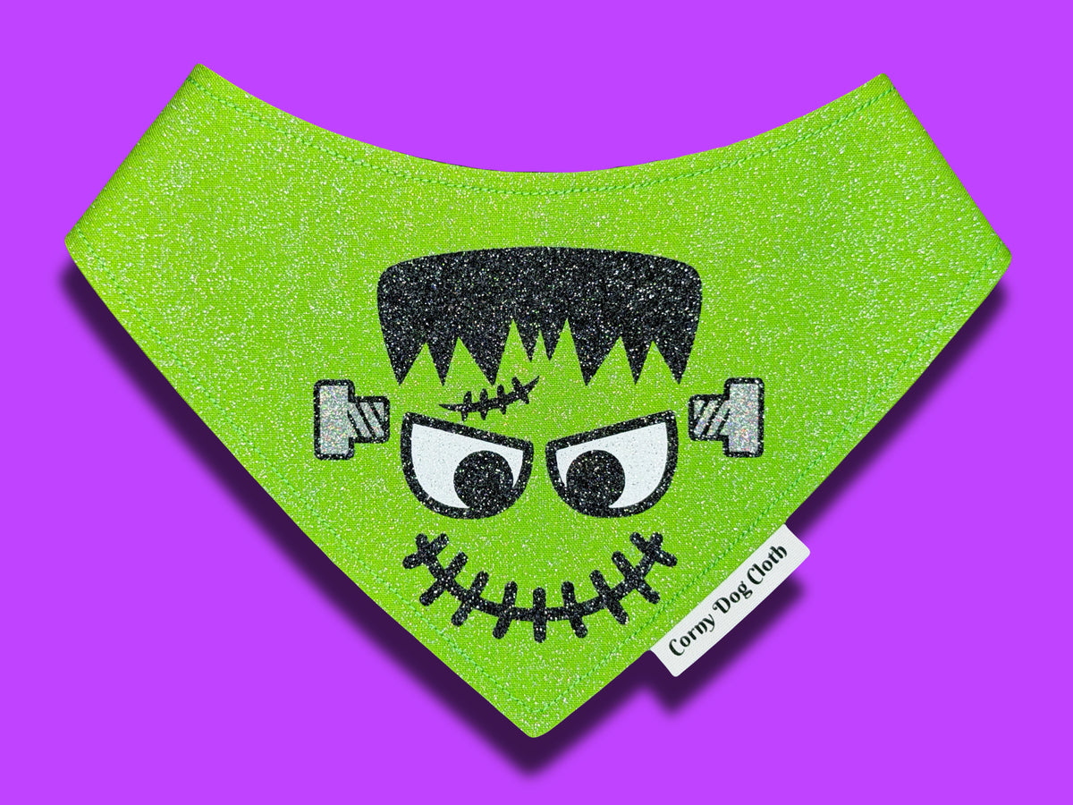 Sparkle Frankie Light Green Glitter Bandana